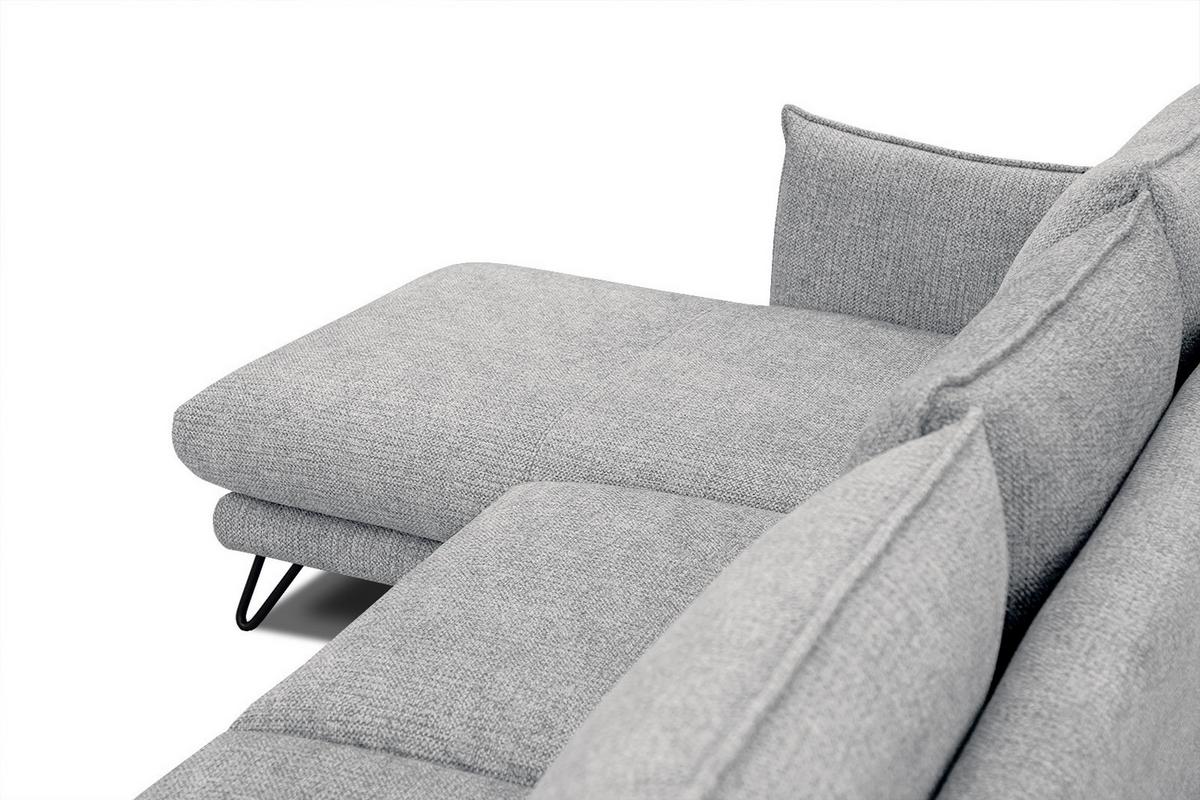 ECKSOFA HOSTEN 4-Sitzer, grau - Schwarz/Grau, Holzwerkstoff/Textil (158/269cm) - Wozimo