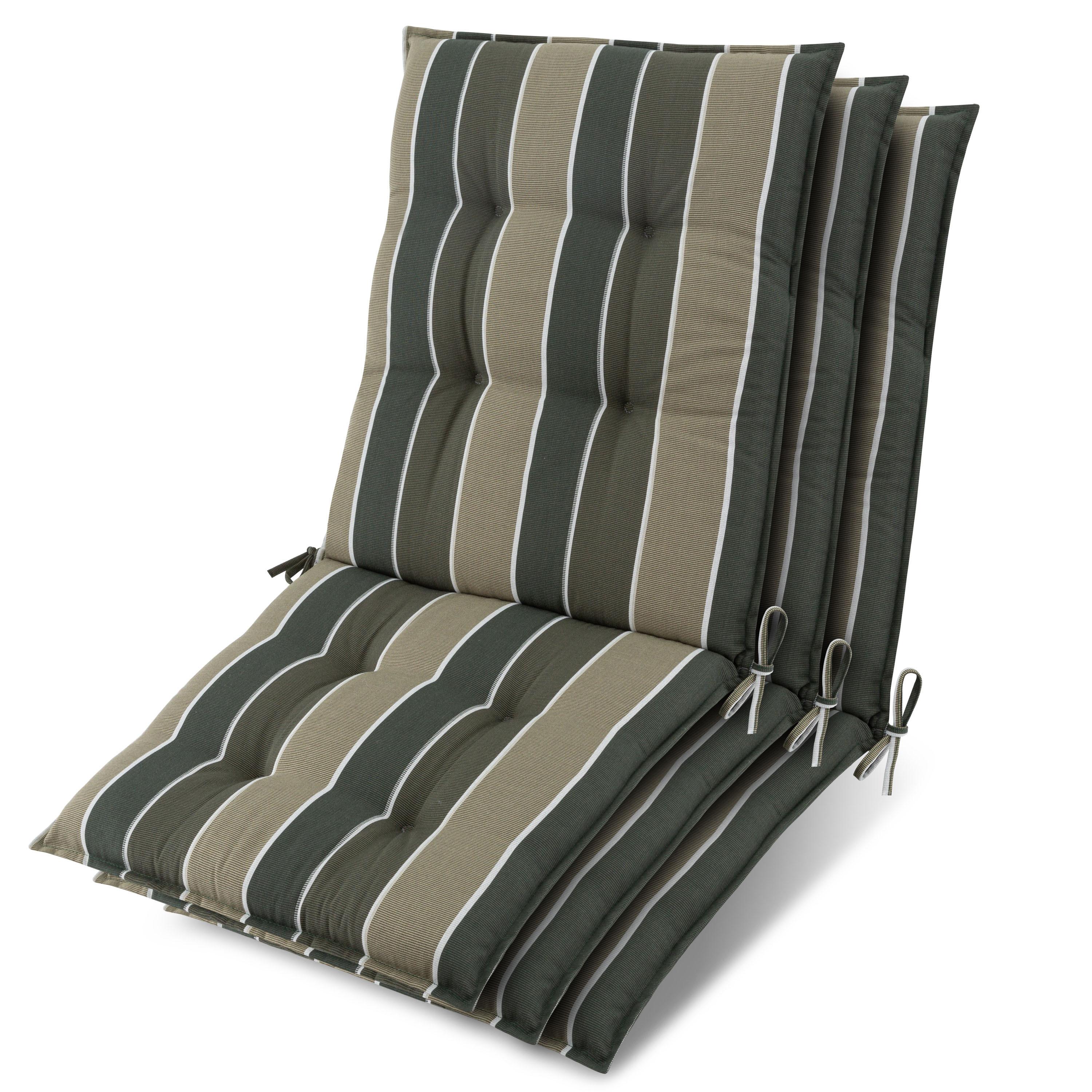 NIEDERLEHNER Sun-NL 105x50x8cm Grün-Gestreift (3tlg) - Grün, Textil (50/100cm) - Beautissu 