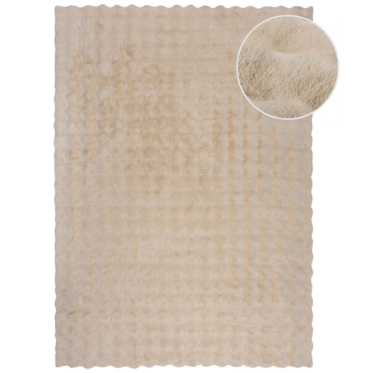 TEPPICH Waschbar LUNE, mit Struktur, Creme, 180 x 290 cm - Beige, Textil (180/290cm) - KADIMA DESIGN