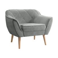 SESSEL Skand 1 - Naturfarben/Grau, Holz/Textil (80/75/74cm) - MIRJAN24