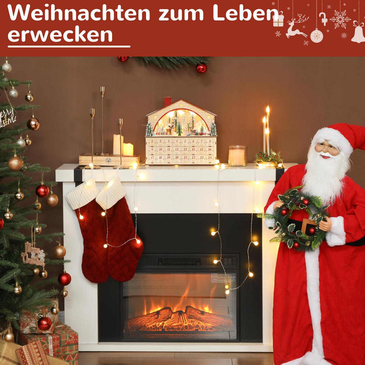 ADVENTSKALENDER zum Befüllen 24 Schubladen Fächer Weihnachtskalender Naturholz - Naturfarben, Holzwerkstoff (10/34/36cm) - HOMCOM