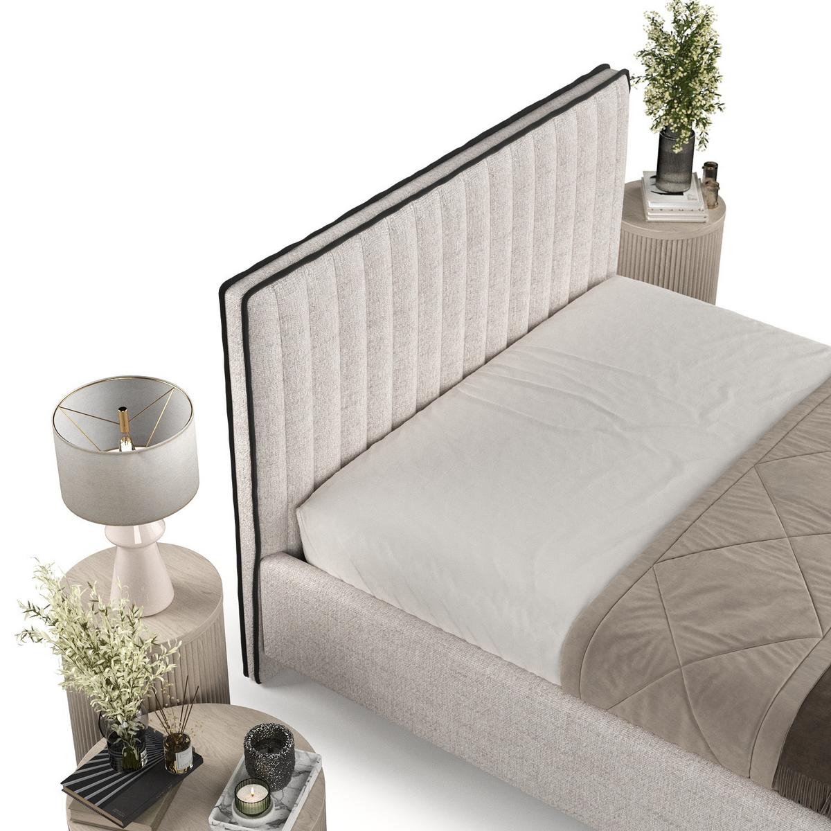 POLSTERBETT Aria 140/200 cm Hellbeige im Neve Stoff - Sandfarben/Naturfarben, Holz/Holzwerkstoff (140/200cm) - AltaBeds