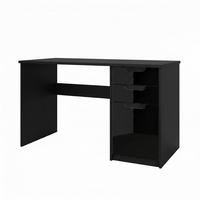 SCHREIBTISCH Logan Fronten in Schwarz Hochglanz - Schwarz Hochglanz, Holzwerkstoff (60/129/76cm) - Vladon