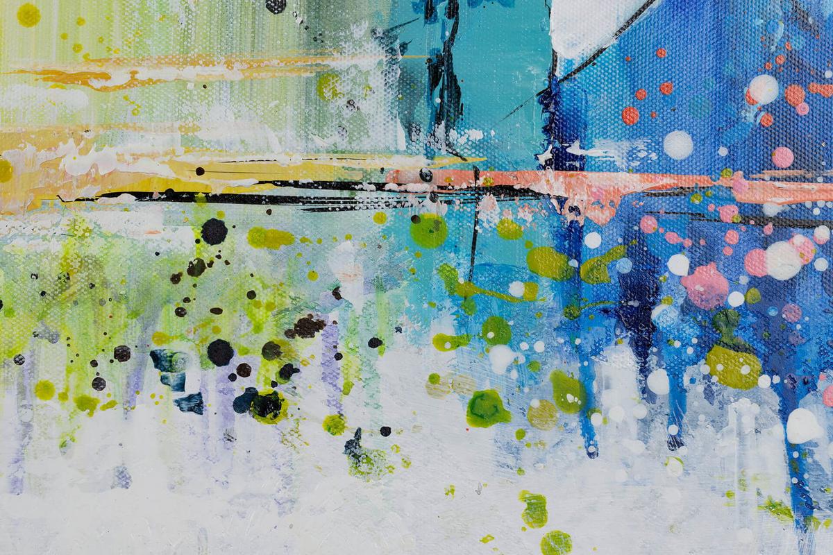 ACRYLBILD HANDGEMALT 120/60 cm - Multicolor/Weiß, Holz/Textil (120/60cm) - KUNSTLOFT