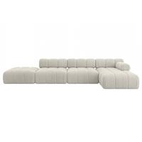 ECKSOFA modulares Sofa Lizur-L2 - 380x160x70 cm Creme Cord - Hellgrau/Creme, Holzwerkstoff/Textil (380/160cm) - ALTDECOR