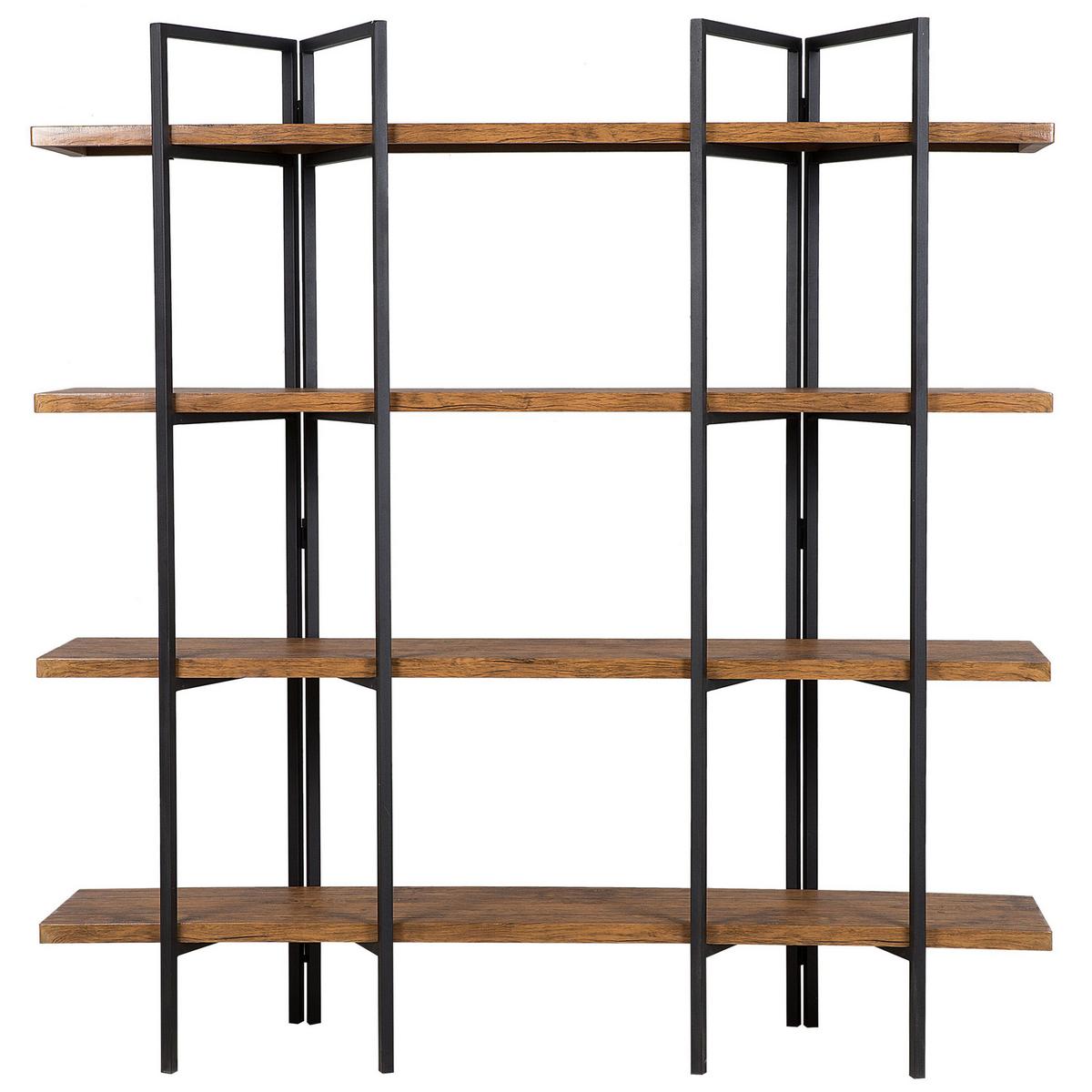 BÜCHERREGAL 4 Fächer Compton - Dunkelbraun, Holzwerkstoff (160/165/36cm) - Beliani