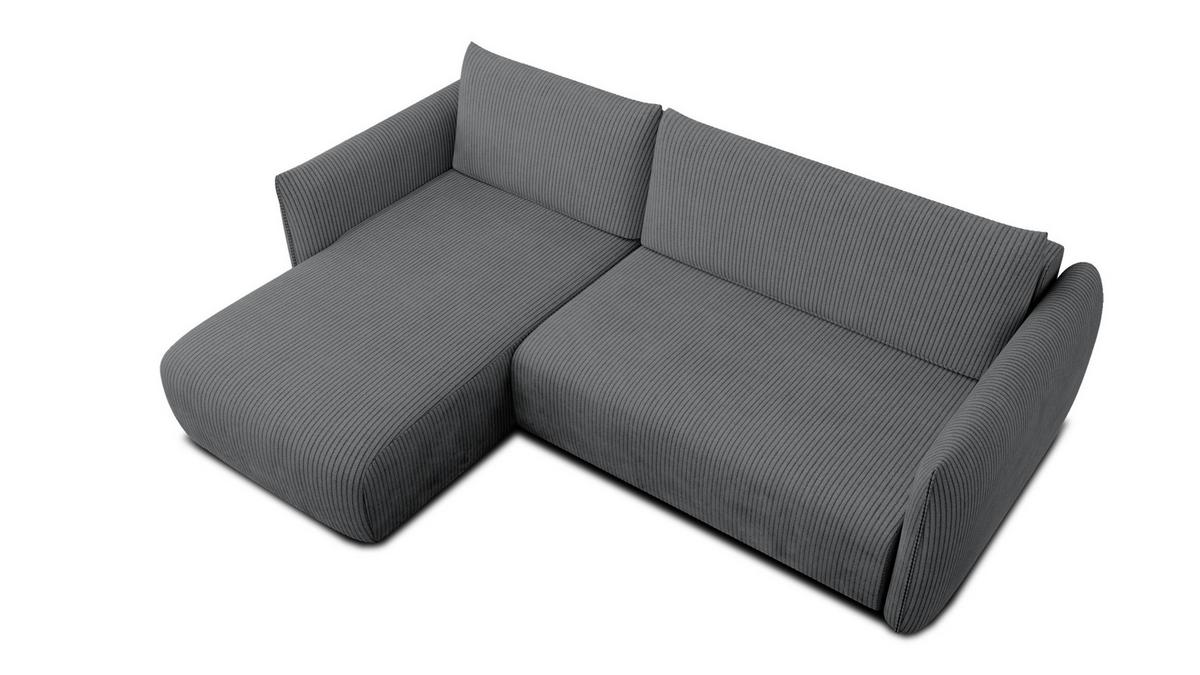 ECKSOFA TAUER 3-Sitzer rechts, dunkelgrau - Dunkelgrau/Schwarz, Holz/Textil (248/173cm) - Wozimo