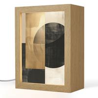 TISCHLEUCHTE Abstrakt - Modern - Schwarz - Gold 15x20 cm - Beige, Holzwerkstoff (8/15/20cm) - OnlyWow