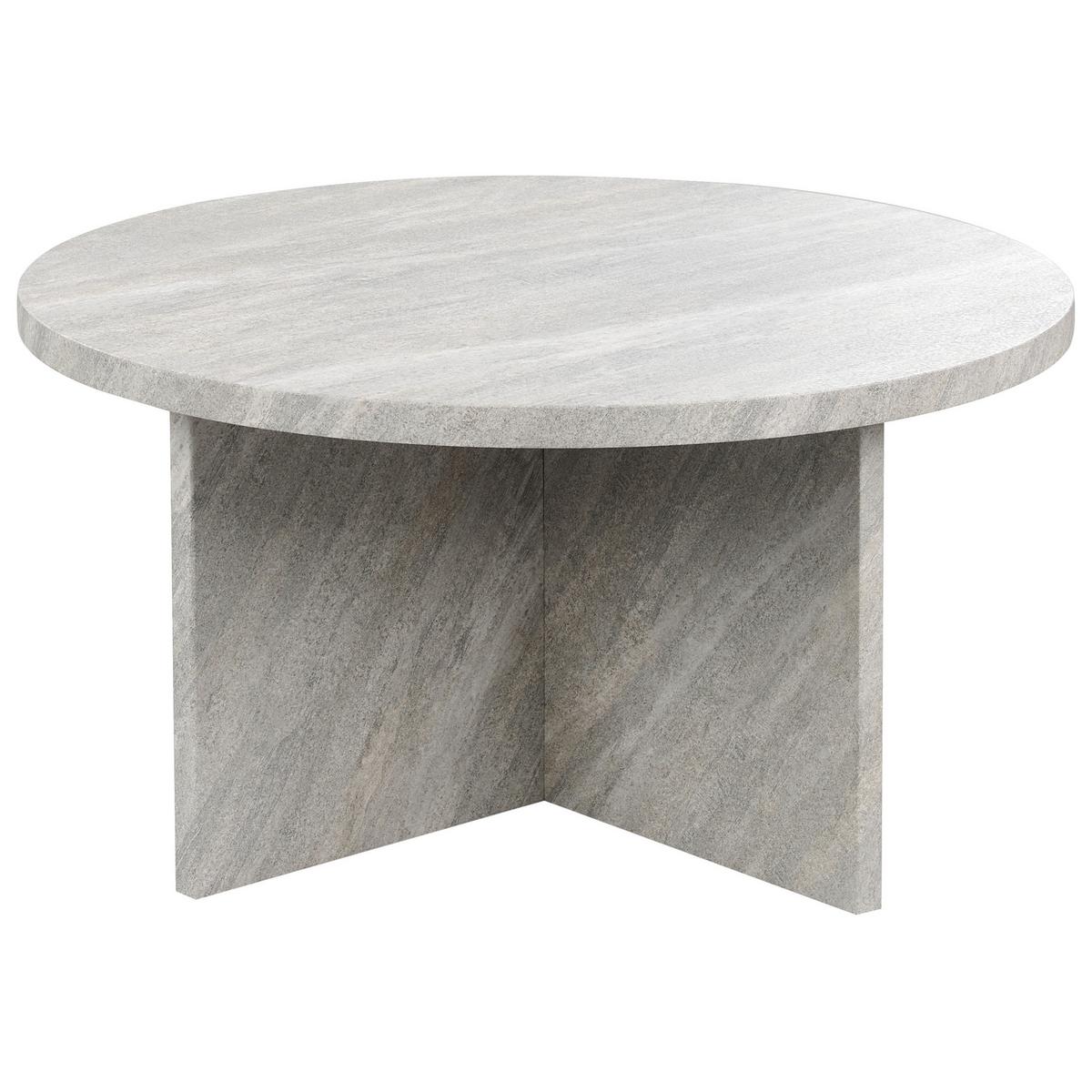 COUCHTISCH grau Steinoptik rund 80 cm Stanton - Grau, Holzwerkstoff (80/80/42cm) - Beliani