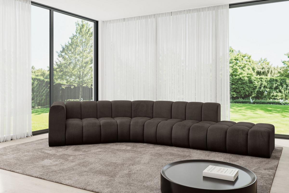 ECKSOFA modulares Sofa Tilmo-L1 - 399x194x70 cm Braun - Braun, Holzwerkstoff/Textil (399/194cm) - ALTDECOR