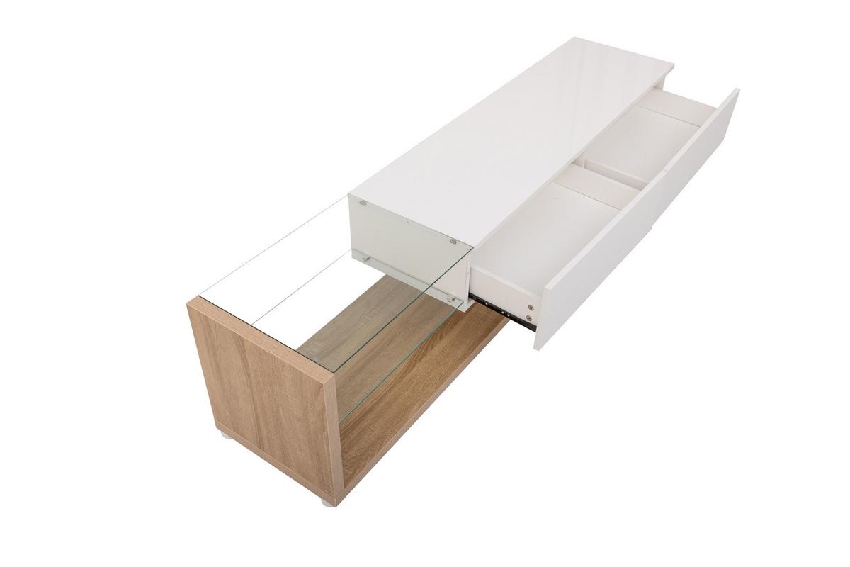 TV-MÖBEL Weiß 170/36/38CM - Schwarz, Holzwerkstoff (36/38/170cm) - Urban Meuble