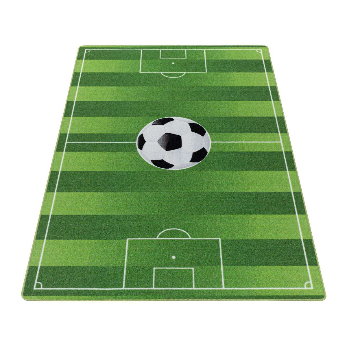 KINDERTEPPICH TRAUN, mit Fußballfeld-Motiv, Grün, 140 x 200 cm - Grün, Textil (200/140cm) - KADIMA DESIGN