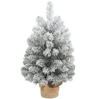 MINI Künstlicher Weihnachtsbaum 60 cm Tannenbaum künstlich mit Schnee - Grün, Kunststoff (60cm) - HOMCOM