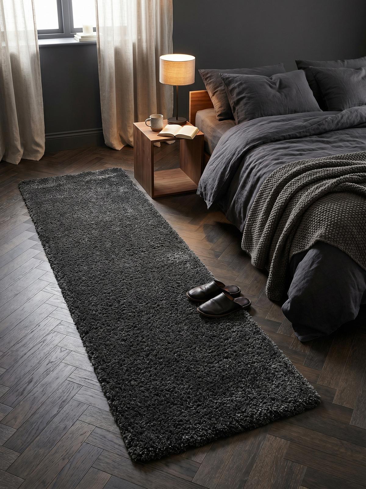 HOCHFLORTEPPICH SALZACH, einfarbig, aus Polypropylen, Grau, 80 x 250 cm - Grau, Textil (250/80cm) - KADIMA DESIGN