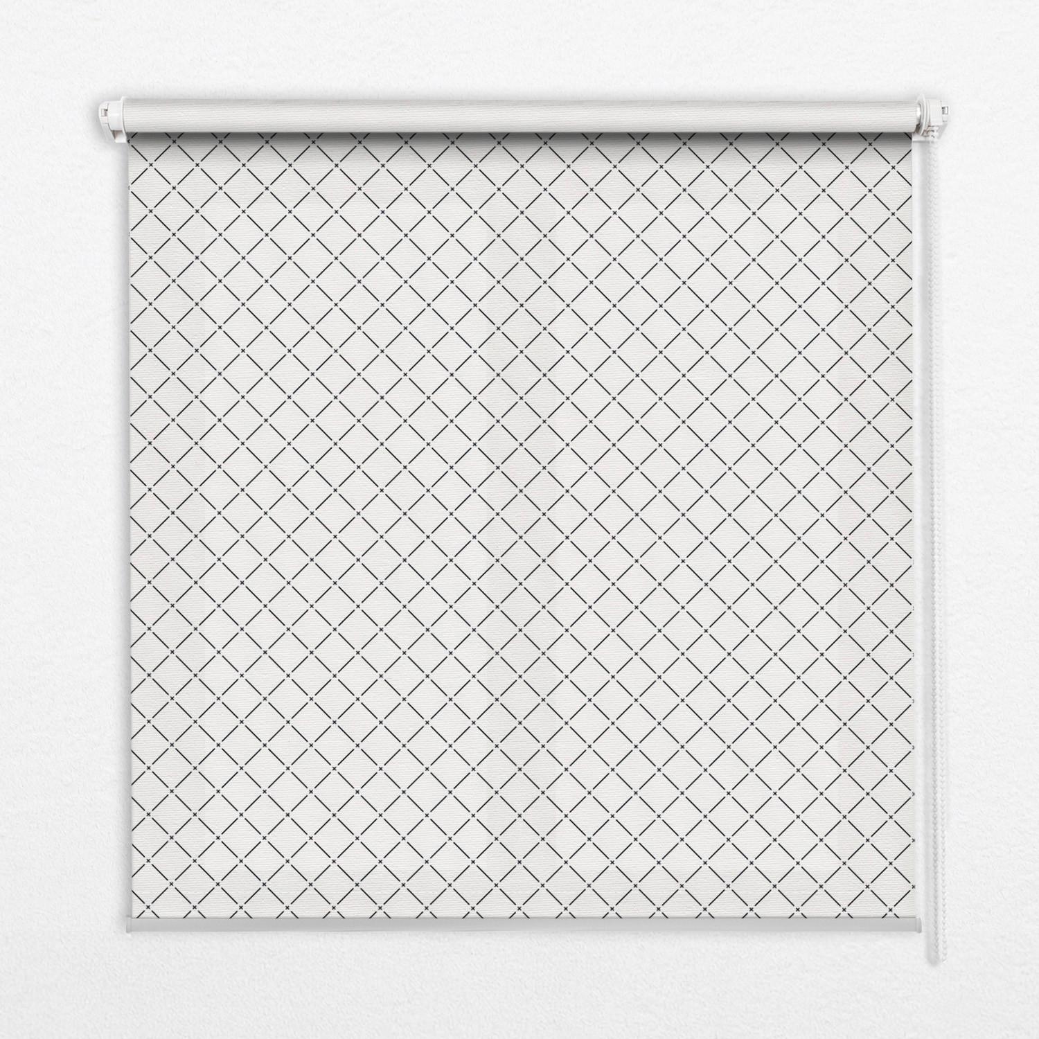 INNENROLLO - Fensterrollo - Rollo - 100x180 cm - Rauten - Weiß, Kunststoff (100/180/0.5cm) - TULUP