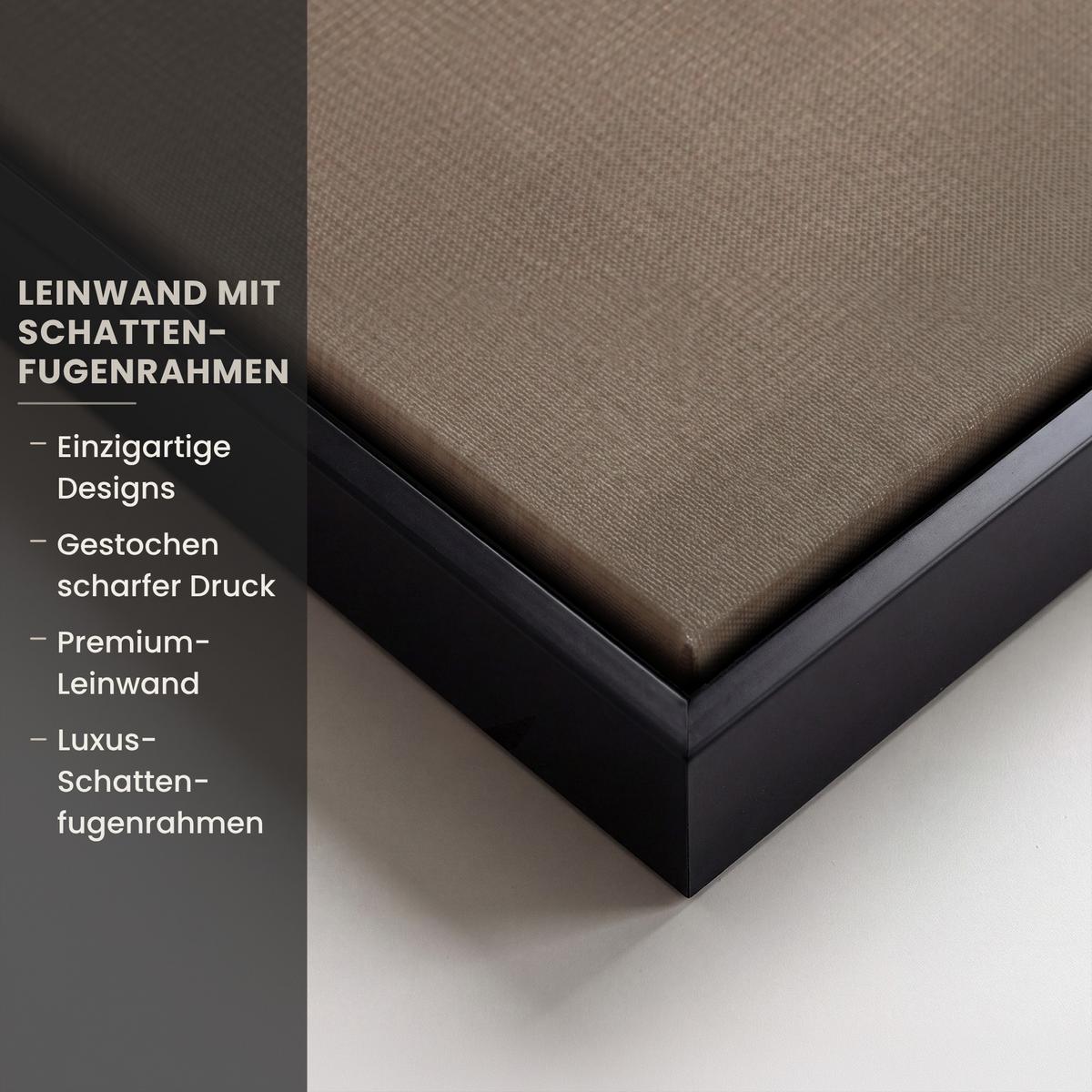 LEINWAND Bilder mit Rahmen - Farbe - Braun - Japandi - 90x60 - Kupferfarben, Textil (90/60cm) - MuchoWow