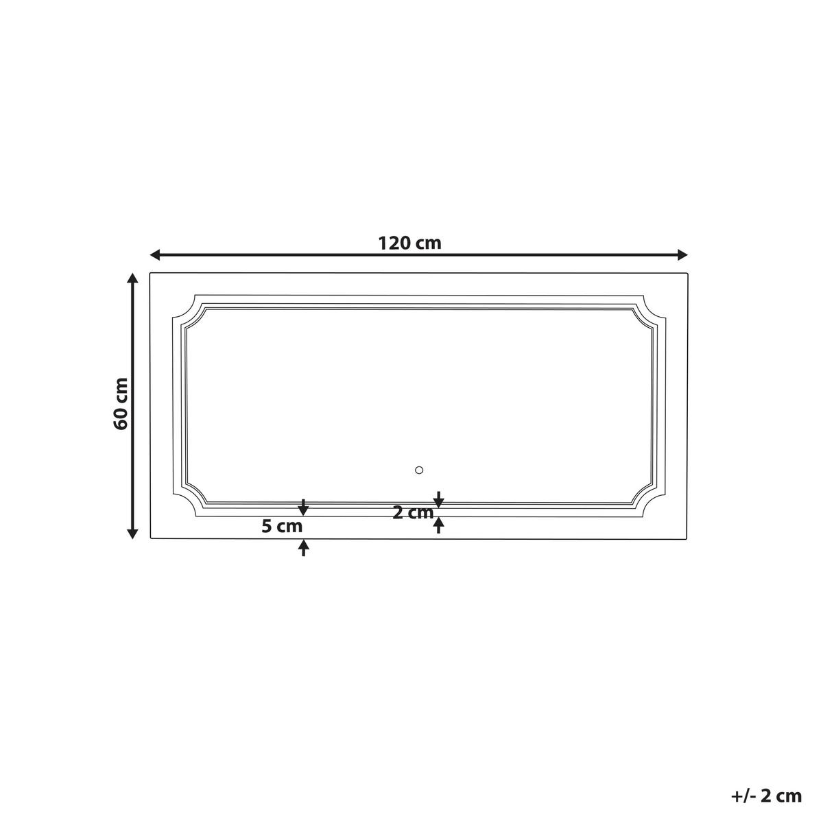 BADSPIEGEL mit LED-Beleuchtung rechteckig 120/60 cm Arromachnes - Silberfarben, Glas (120/60/4cm) - Beliani