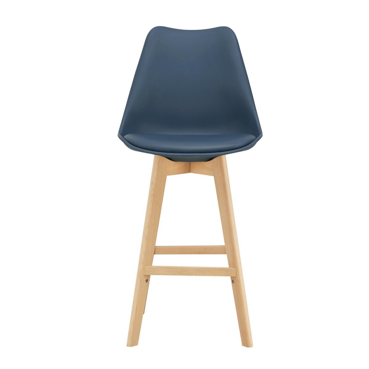 BARSTUHL Lublin 2er-Set - Blau, Holz (48/105/58cm) - [en.casa]