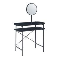 SCHMINKTISCH Hjelmeland - Schwarz, Glas/Holzwerkstoff (80/129/44cm) - [en.casa]