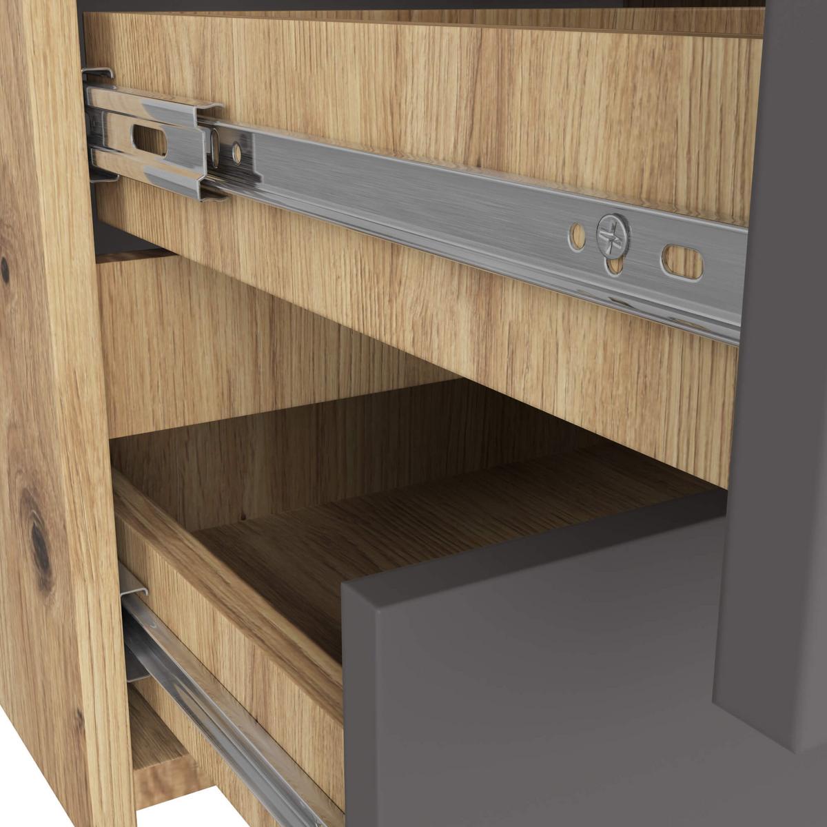 KOMMODE Eiche Artisan, Graphit Grau 57/100/35 - Eiche Artisan, Holzwerkstoff (100/57/35cm) - RAUMHIRSCH FURNITURE