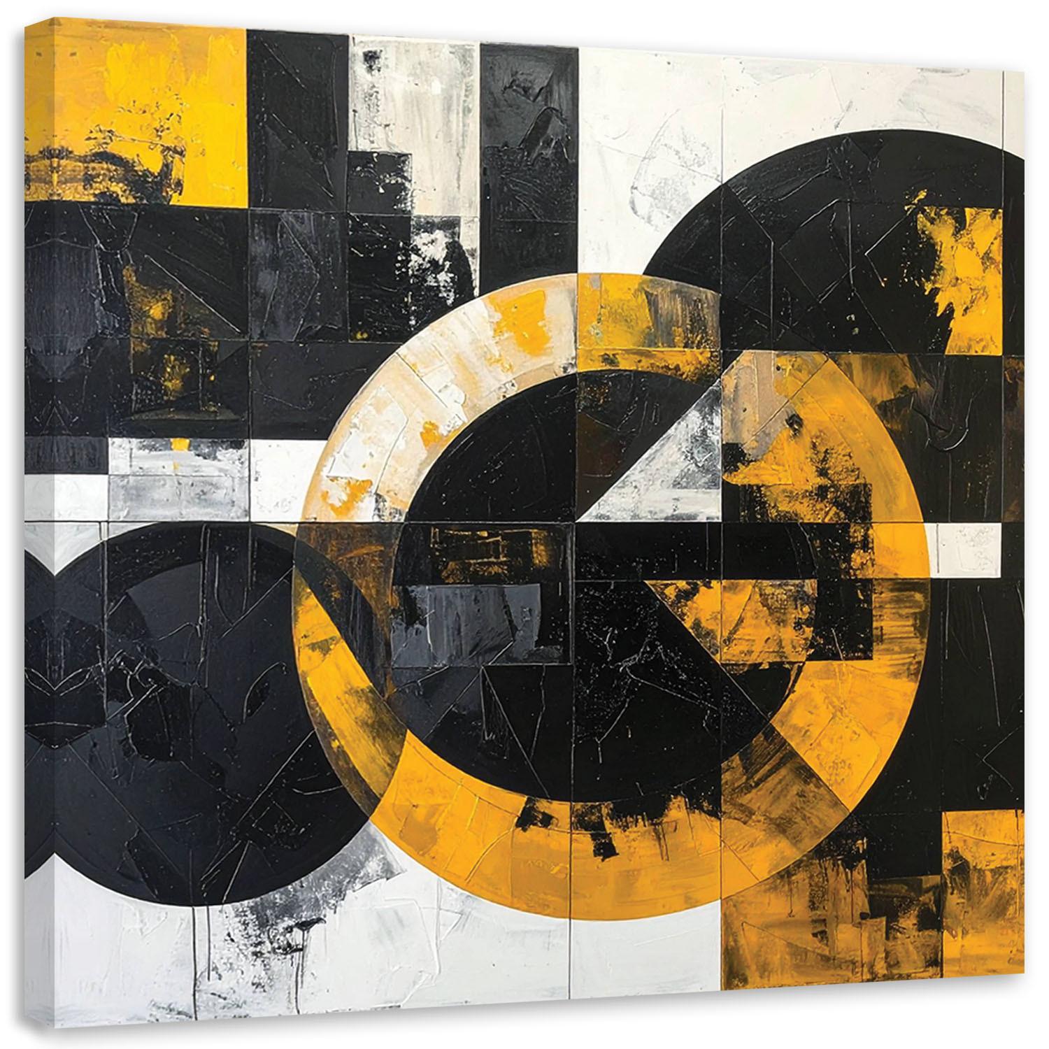 LEINWANDBILD 3D und geometrisch 60x60cm - Gelb, Textil (60/60cm) - Feeby