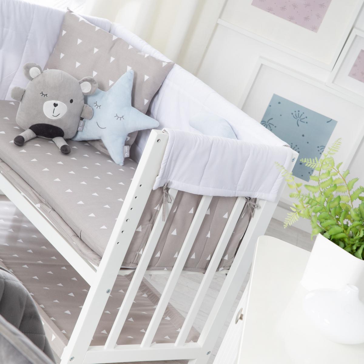 BEISTELLBETT Indibär 4in1 Set 90 x 45 cm - Taupe/Weiß, Holzwerkstoff (45/90cm) - Roba