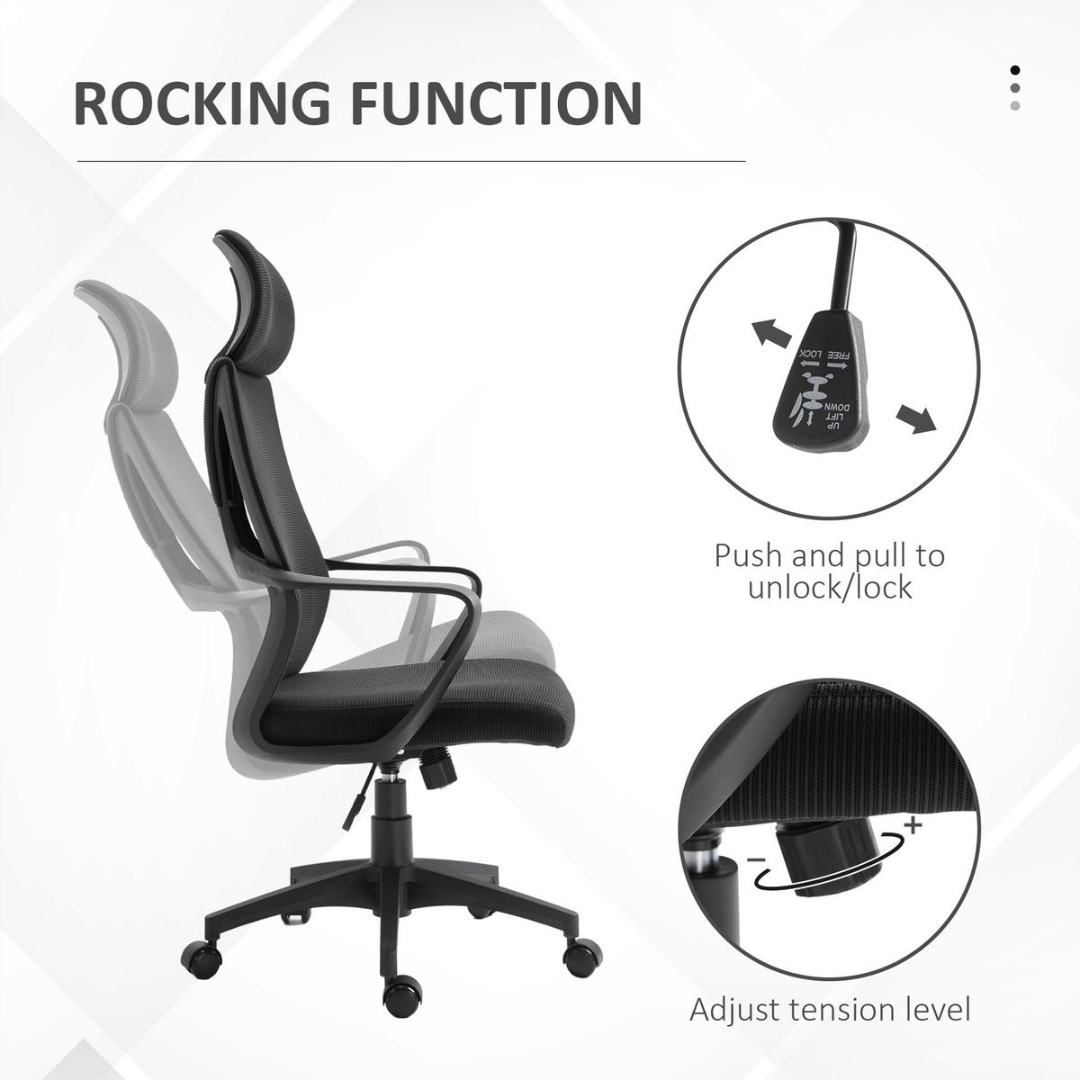 BÜROSTUHL Polyester Schaumstoff Schwarz - Schwarz, Kunststoff (55/126/64cm) - Vinsetto