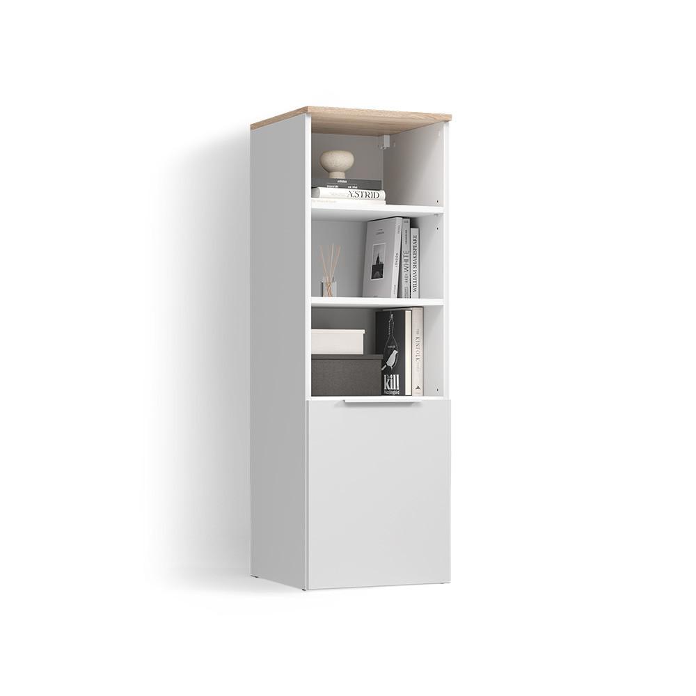 UNIVERSALSCHRANK Piave Weiß/Sonoma mit einer Tür - Weiß/Sonoma Eiche, Holzwerkstoff (40.2/120/40cm) - Livinity®