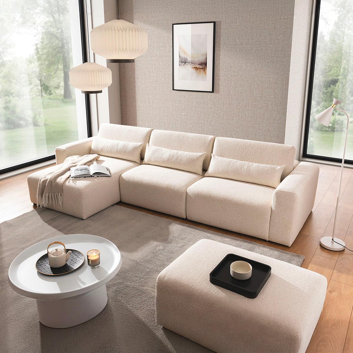 ECKSOFA Velano 3 Sitzplätze Beige - Beige, Holz (314/167cm) - Petits-meubles