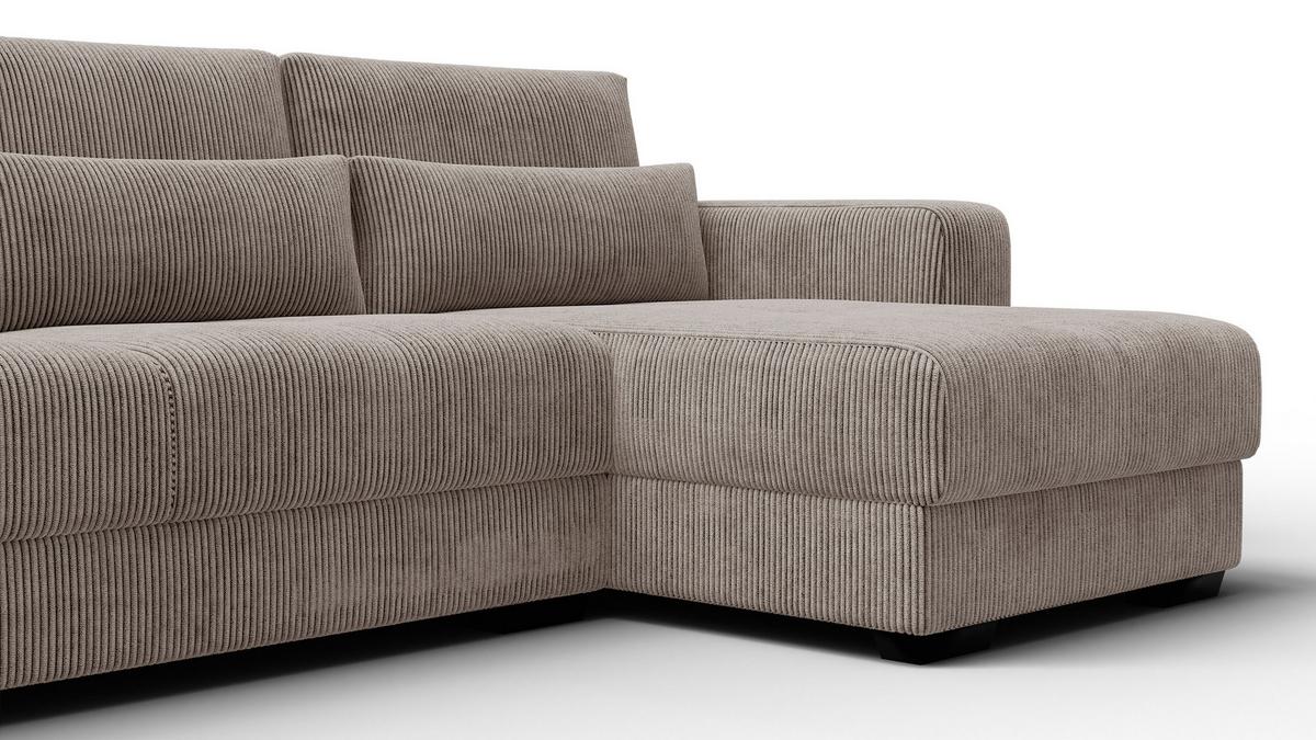 ECKSOFA OLI 4-Sitzer rechts, taupe - Taupe, Holz/Textil (295/172cm) - Wozimo