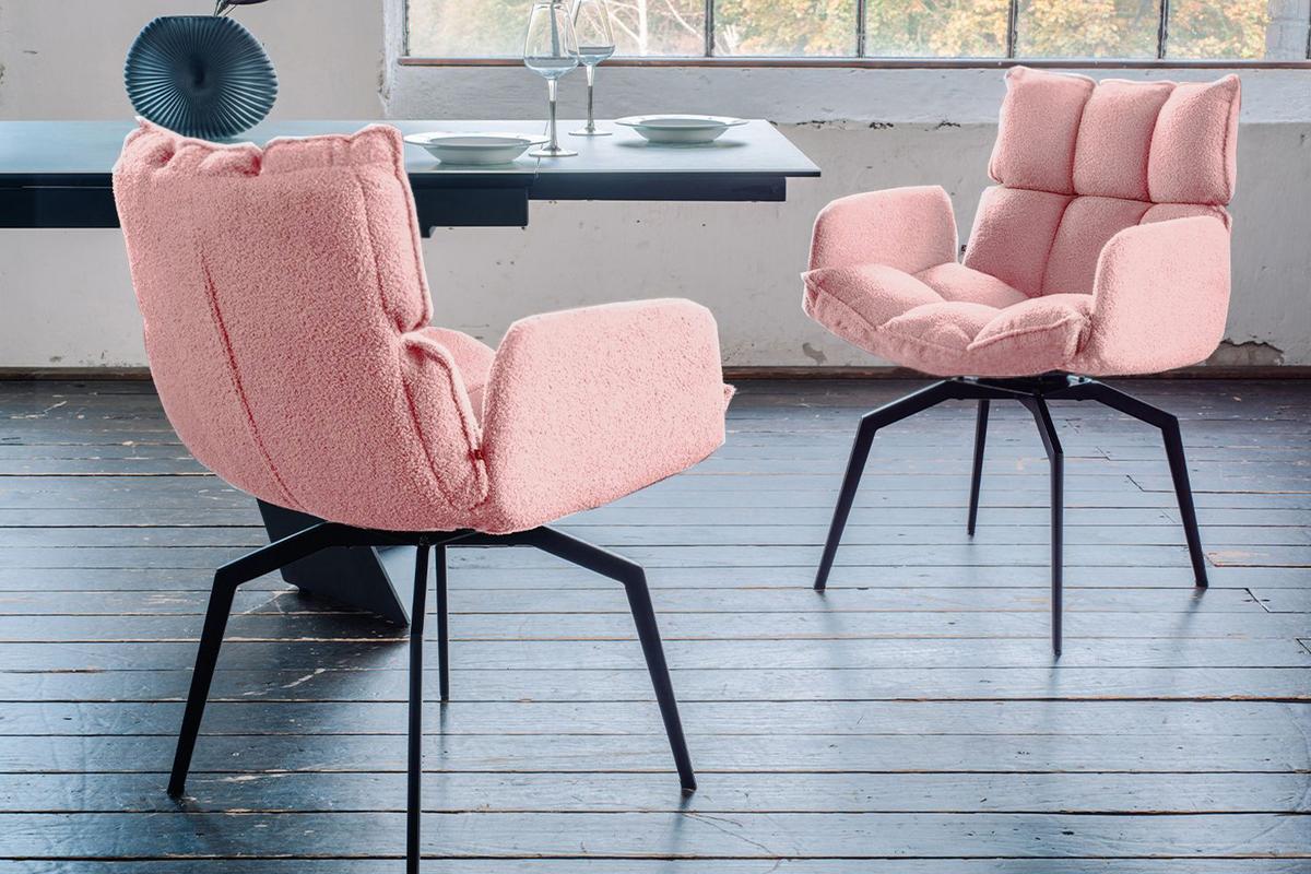 ESSZIMMERSTUHL BARO Pink Webstoff Drehbar (360°) (1er-Set) - Pink/Rosa, Kunststoff/Textil (59/86/65cm) - KAWOLA