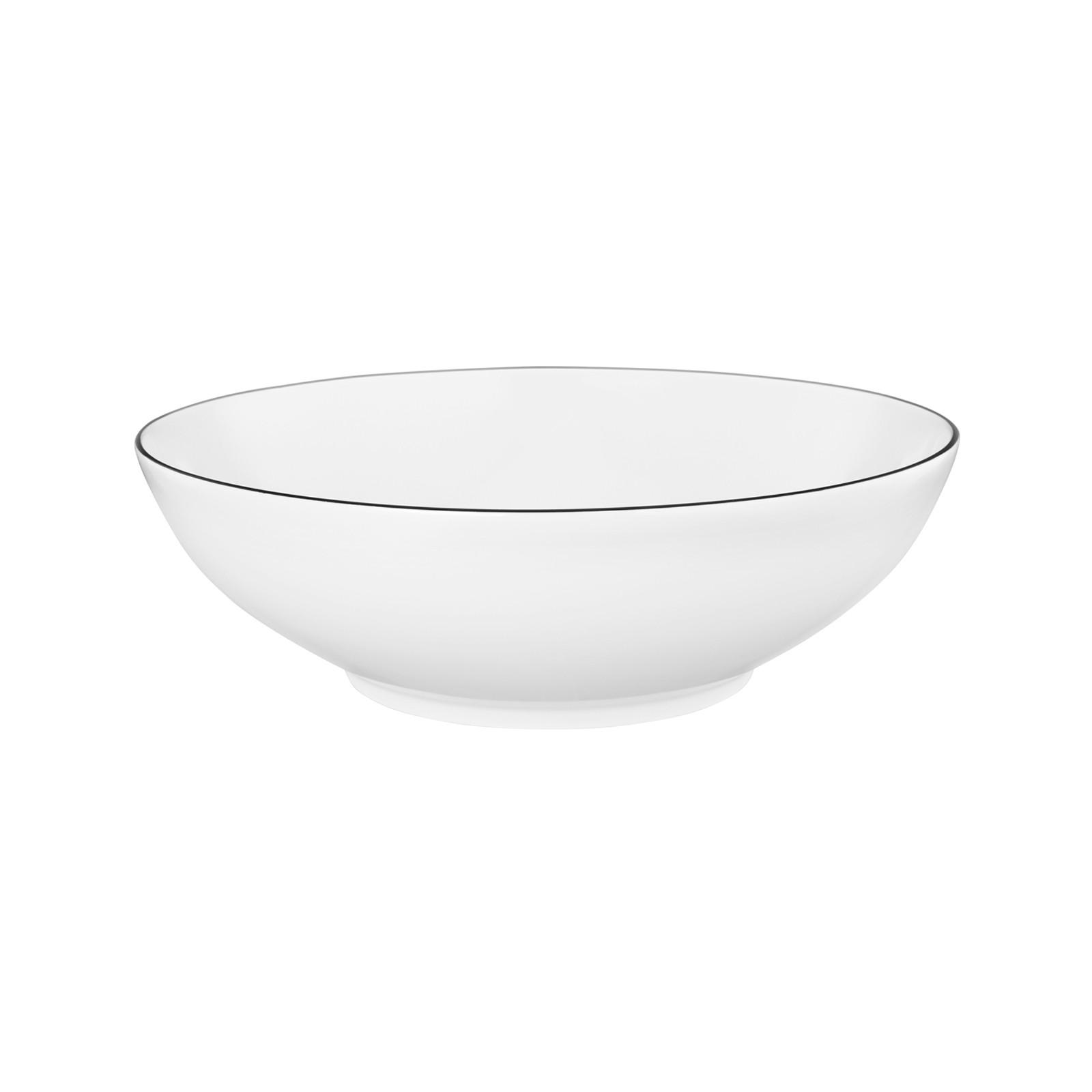 SCHÜSSEL RUND Lido Black Line weiß ø 23 cm - Weiß, Keramik (23.2cm) - Seltmann Weiden