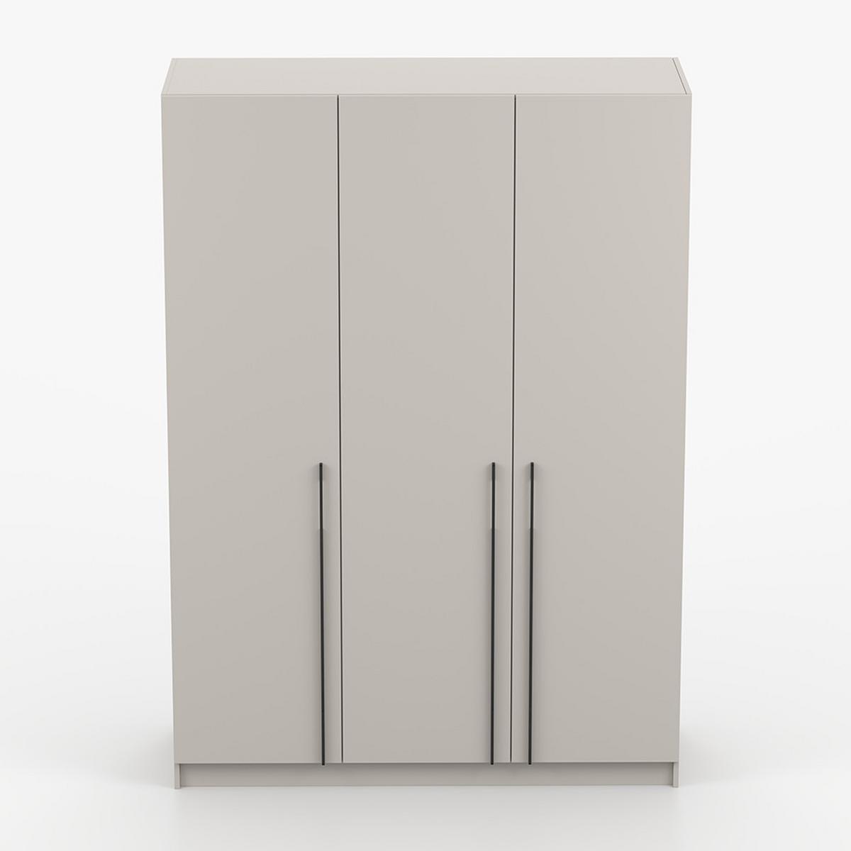 DREHTÜRENSCHRANK ROSA 3D 150/210/55, 3-türig, Kaschmir - Kaschmir/Schwarz, Holzwerkstoff (150/210/55cm) - imoebel24