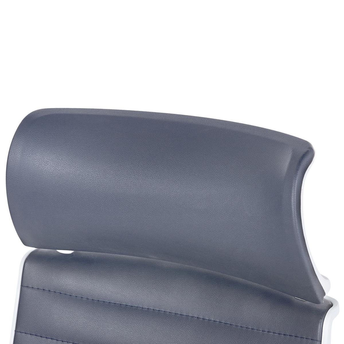 BÜROSTUHL Kunstleder Grau Leader - Grau, Kunststoff/Textil (63/114/63cm) - Beliani