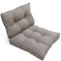LOUNGEKISSEN Flair Outdoor Sitz 50x50x10cm mit Rücken 50x40x12cm Hellgrau (2tlg) - Hellgrau, Textil (50/50cm) - Beautissu 