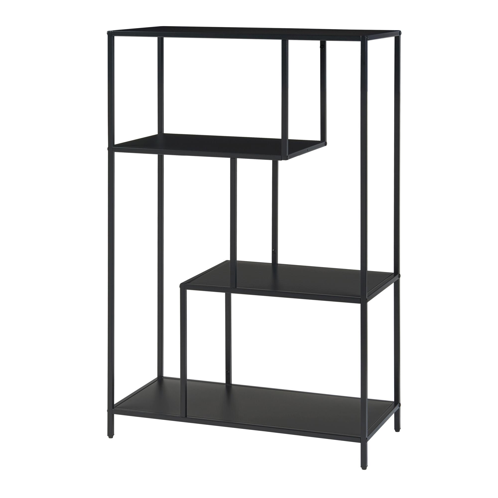 BÜCHERREGAL Reisjärvi - Schwarz, Metall (75/115/35cm) - [en.casa]