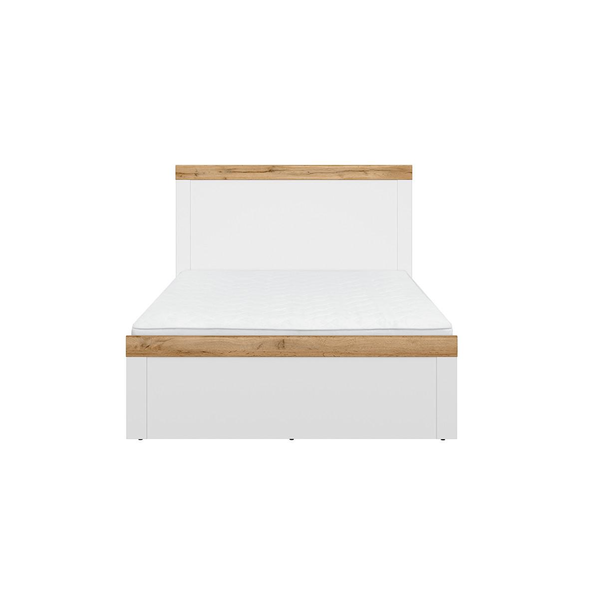 BETT 120/200 Hella Weiß und Holz - Weiß, Holzwerkstoff (120/200cm) - Petits-meubles