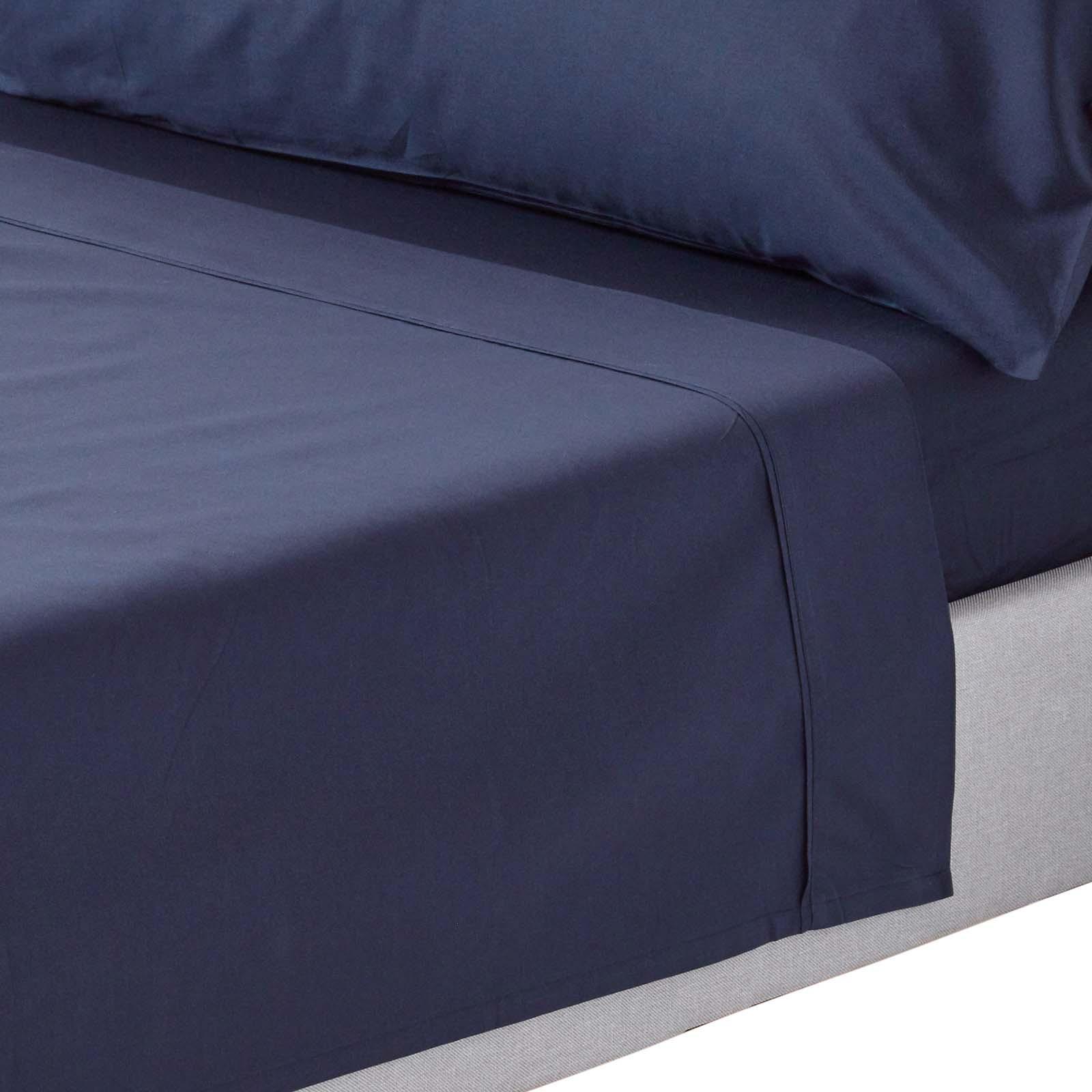 BETTLAKEN ohne Gummizug, Ägyptische Baumwolle, Fadendichte 200 - Dunkelblau, Textil (270/300cm) - Homescapes