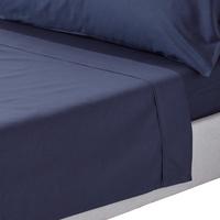 BETTLAKEN ohne Gummizug, Ägyptische Baumwolle, Fadendichte 200 - Dunkelblau, Textil (270/300cm) - Homescapes