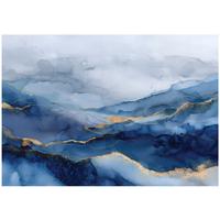 FOTOTAPETE Marmor Abstrakt Blau 150x105 cm - Multicolor, Papier (150/105cm) - Wallarena