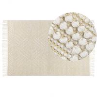 TEPPICH geflochten Mavikent 230/160 cm - Beige, Textil (160/230cm) - Beliani