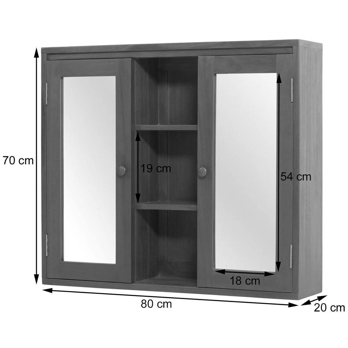 SPIEGELSCHRANK Braun - Braun, Holz (80/70/20cm) - MCW
