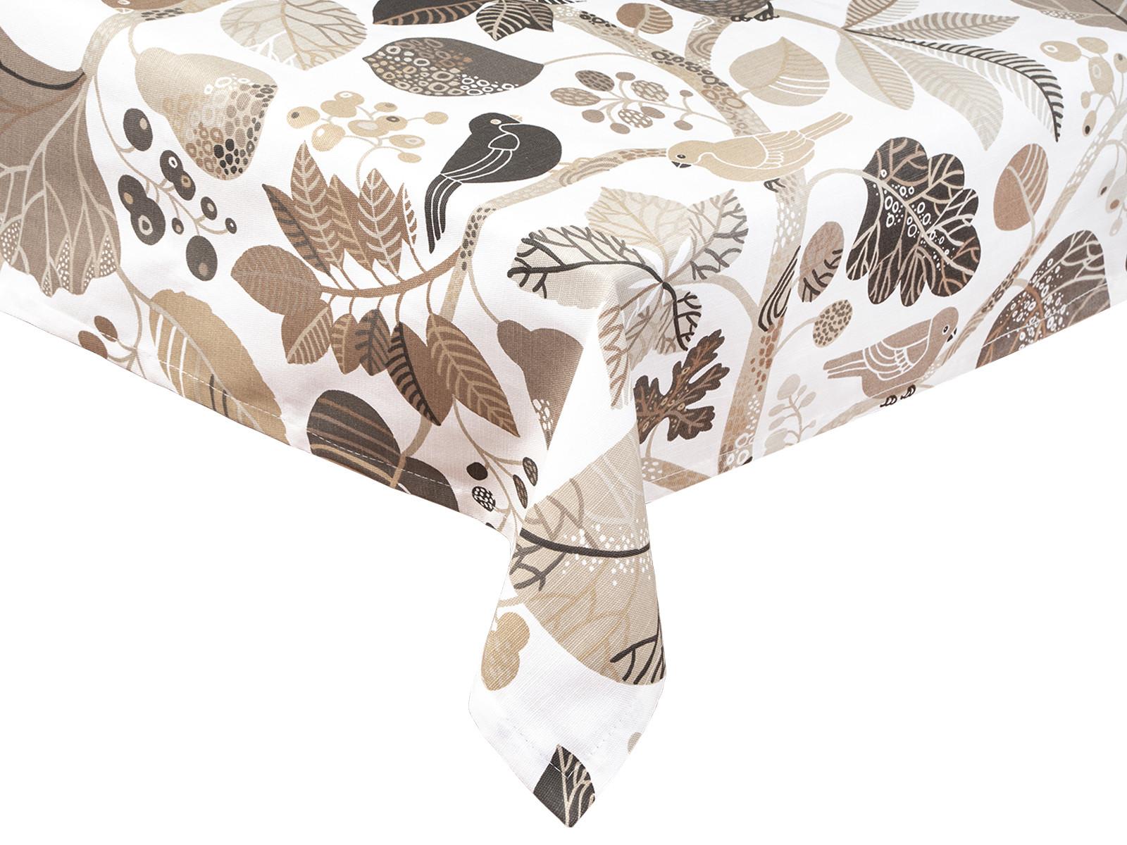 TISCHDECKE Zauberwald elfenbein-taupe Baumwolle 110/110 cm - Taupe/Ecru, Textil (110/110cm) - beties Heimtextil