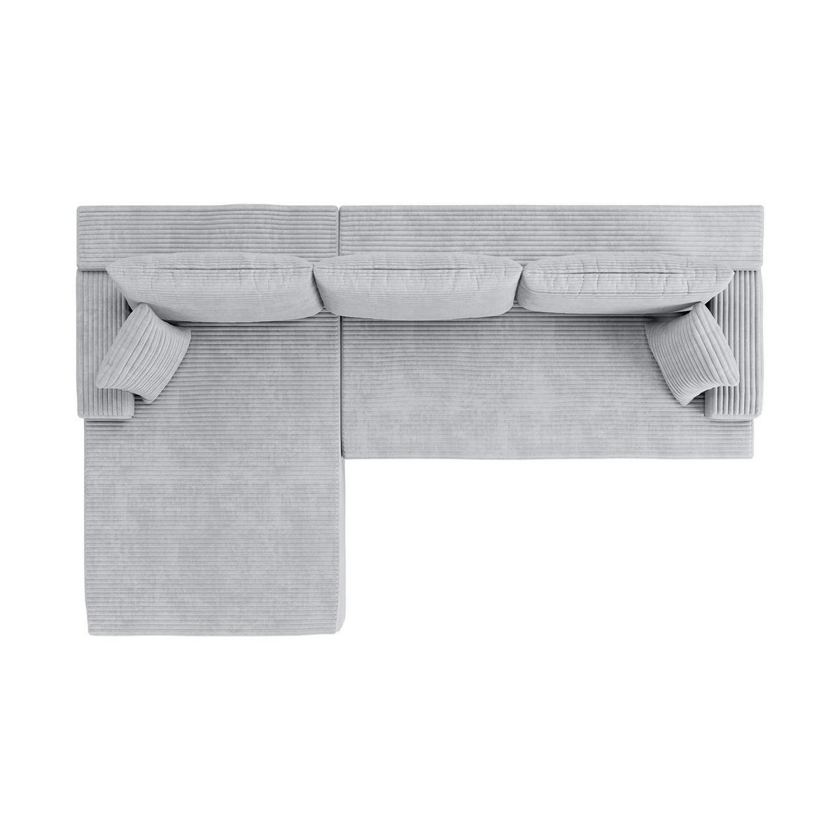 SOFA Coredo hellgrau Cord - Hellgrau, Textil (155/250cm) - Juskys