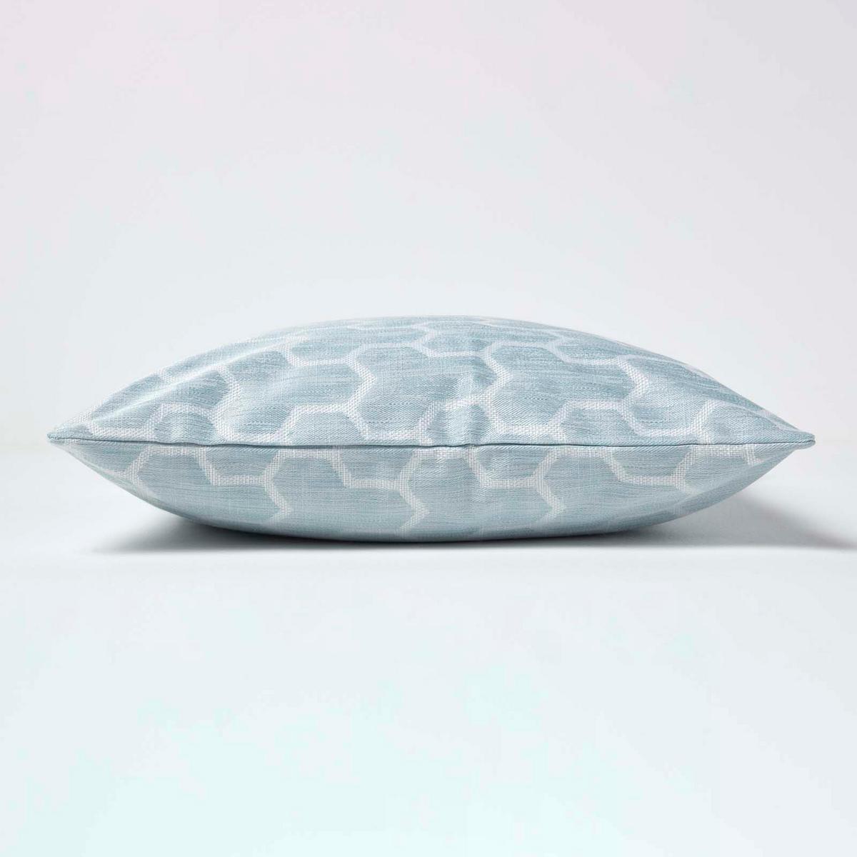KISSENHÜLLE Jacquard geometrisch 45/45 cm - Blau, Textil (45/45cm) - Homescapes