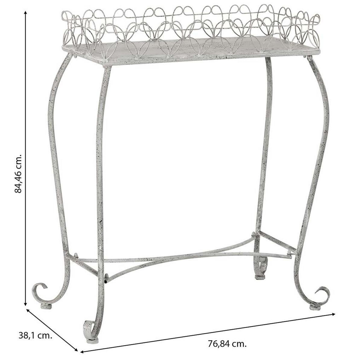 KONSOLENTISCH aus Metall, 77x38x84cm - Grau, Metall (38.1/76.84/84.46cm) - Wanderlust