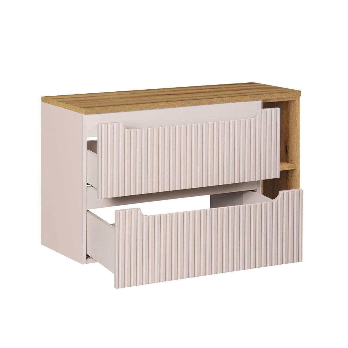 WASCHTISCH 100.4cm Riva Kaschmir und Holz - Beige, Holzwerkstoff (100.4/59/40cm) - Petits-meubles