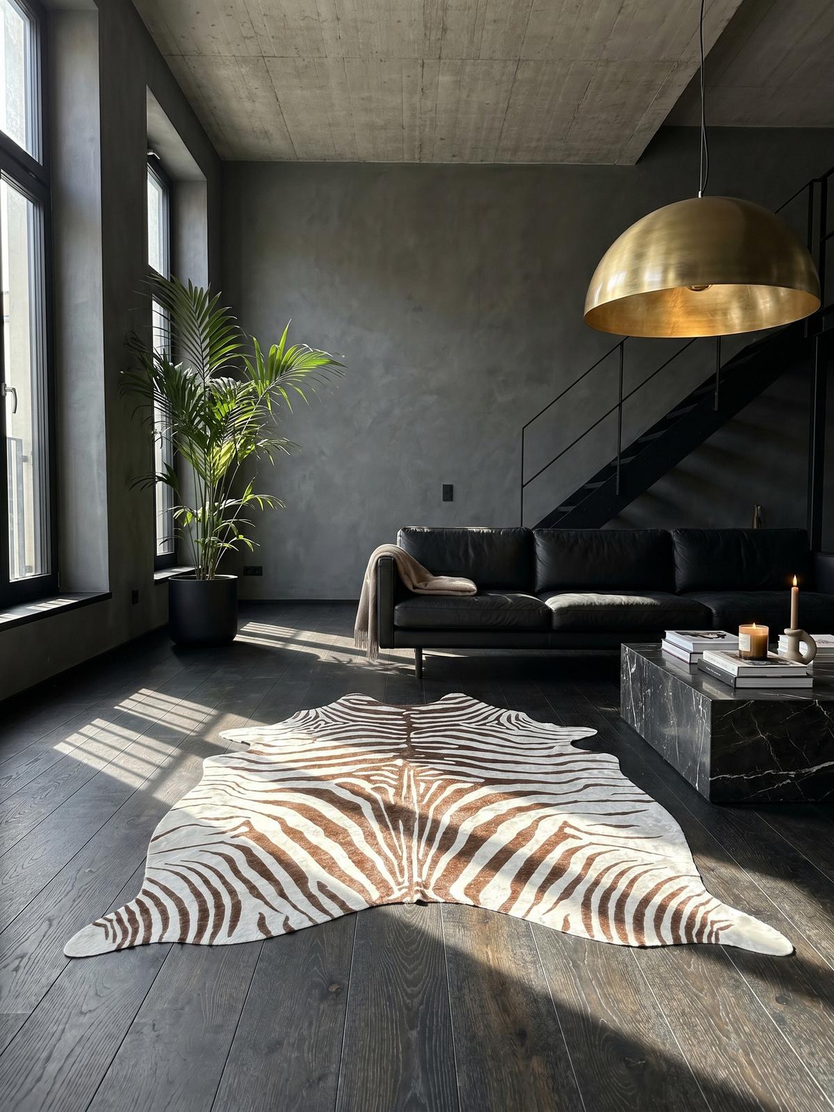 TEPPICH Flachgewebe GASTEIN in Braun, in Tigerfell-Optik, 100 x 135 cm - Braun, Textil (100/135cm) - KADIMA DESIGN