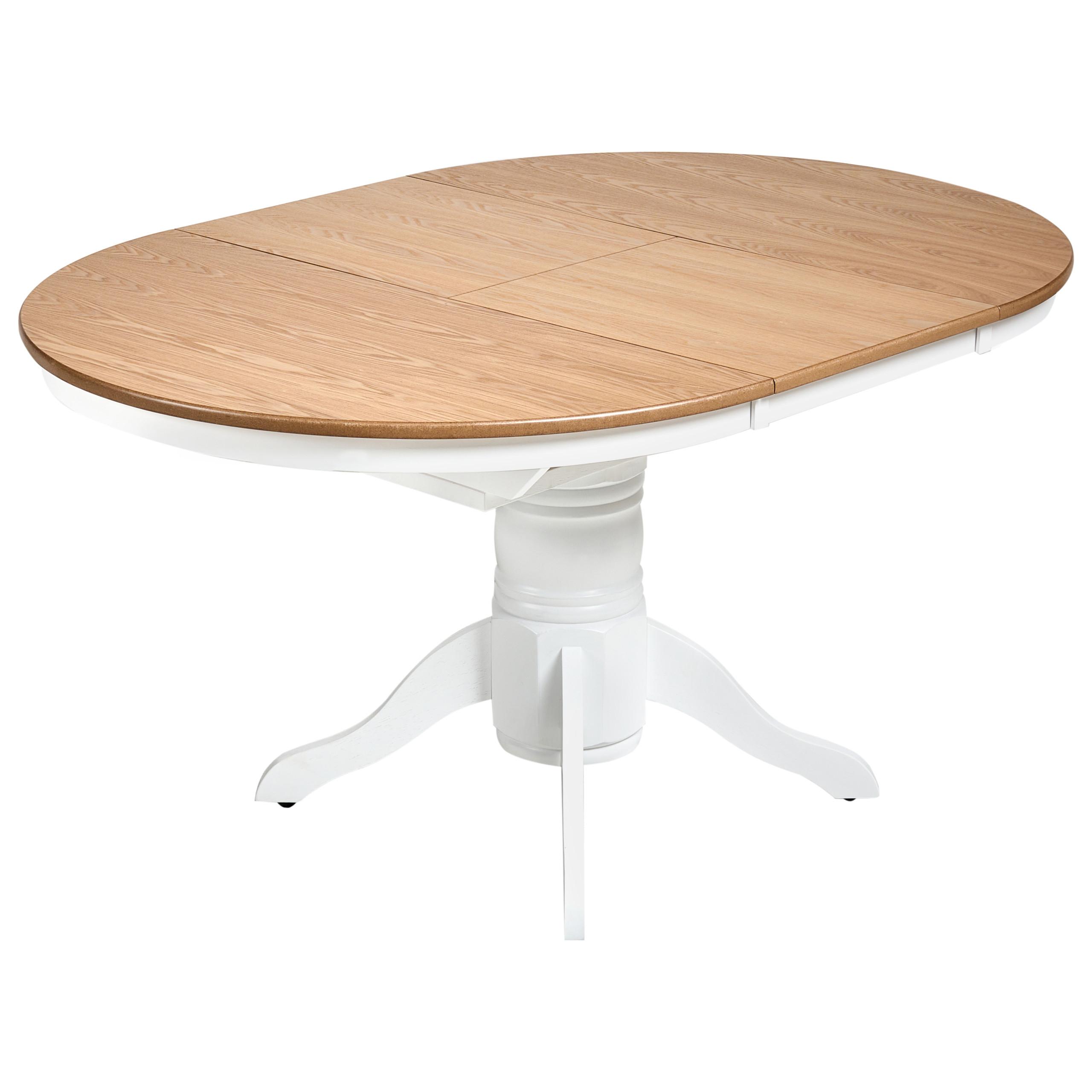 ESSTISCH ausziehbar Helle Esche 106-150/106 cm Holz Akron - Hellbraun, Holz (106/106/74cm) - Beliani