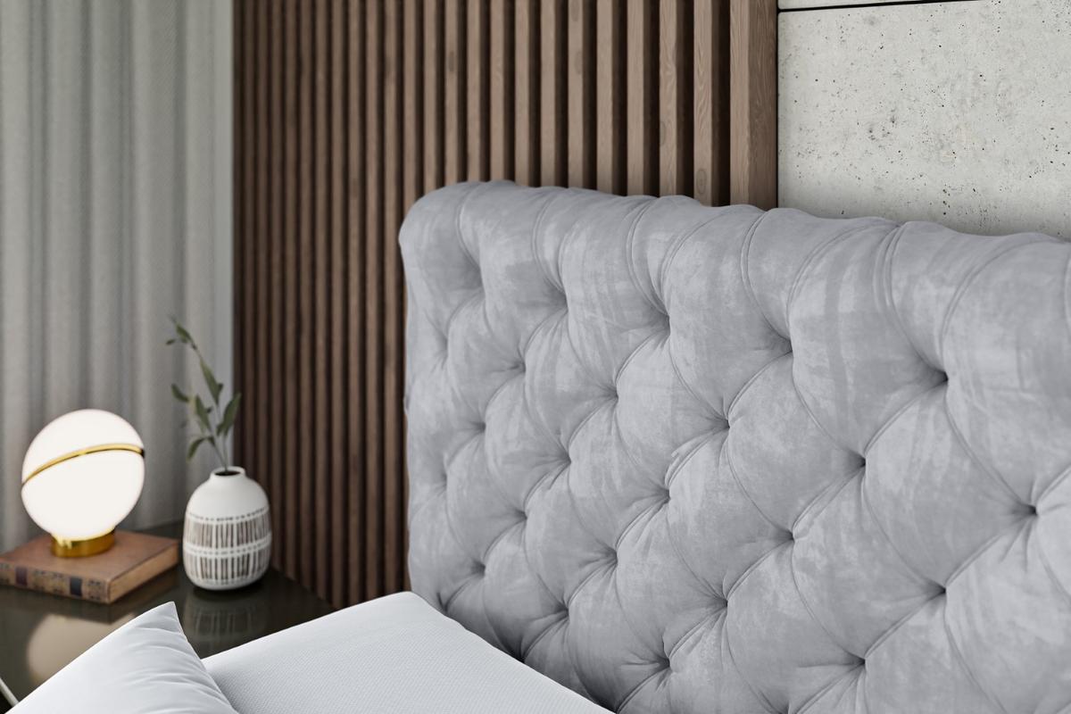 BOXSPRINGBETT BOXI8 KING - 140x200 - H3/H4 - Hellgrau - Hellgrau, Holzwerkstoff (140/200cm) - ALTDECOR